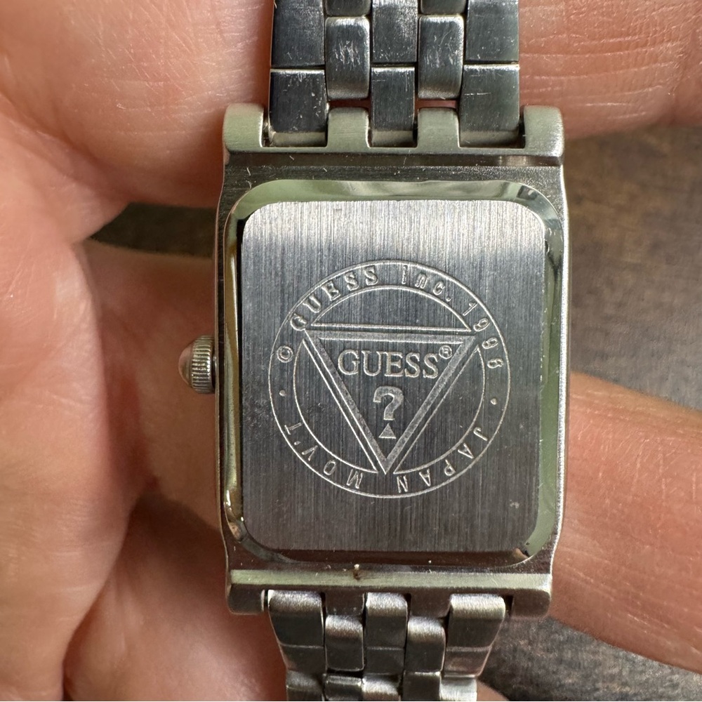 GUESS Silver Stainless Steel Rectangular Bracelet Watch - Picture 7 of 10